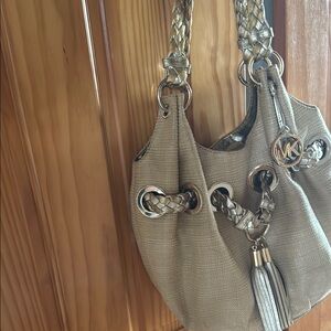 Michael Kors Gold-Tone Woven Shoulder Bag